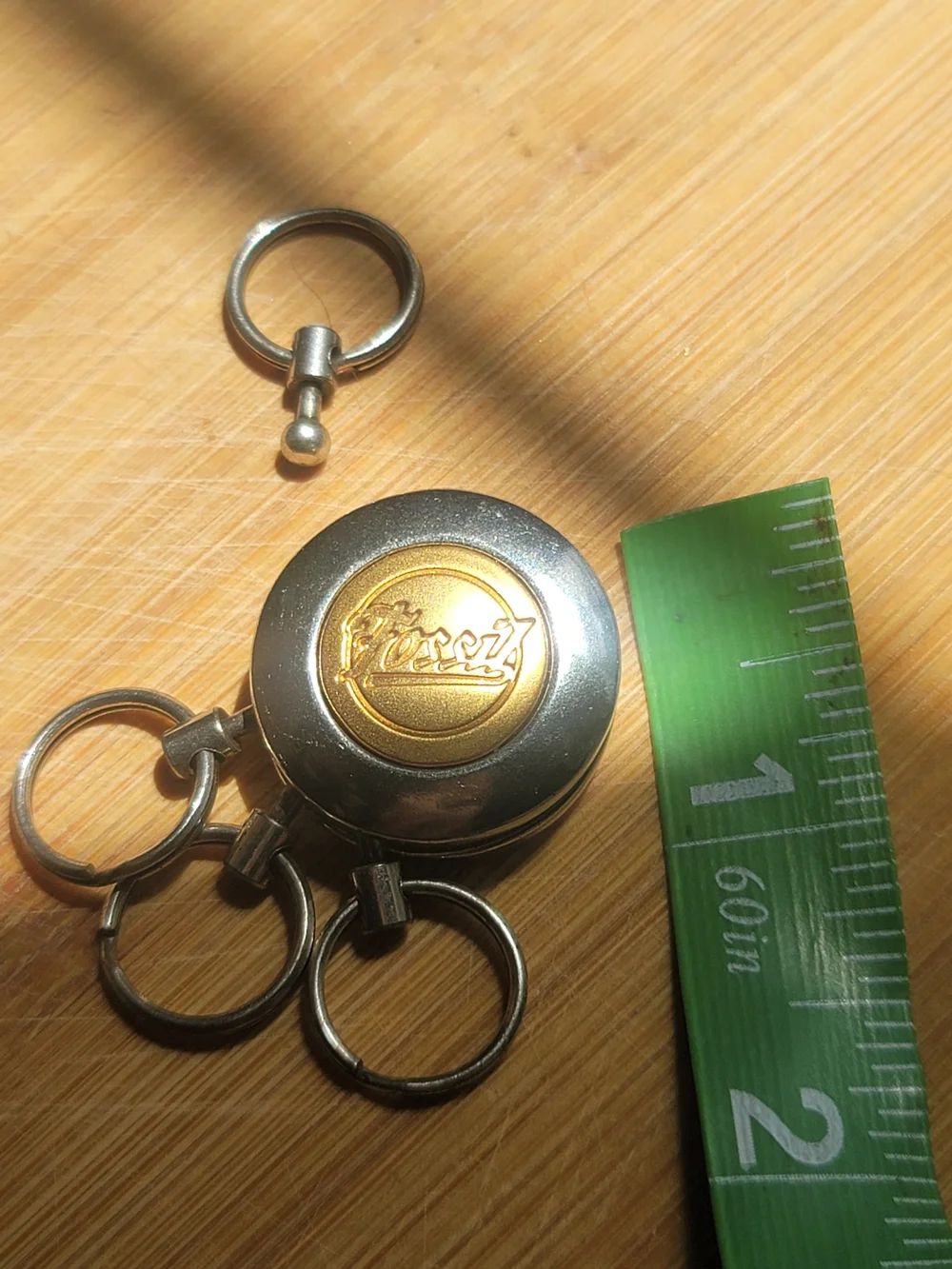 Vintage Fossil Gold & Silver Multi-Ring Key Organizer